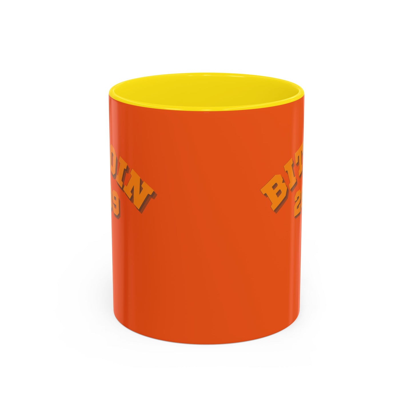 Bitcoin 2009 Orange Accent Mug by cypherpunkgear.com