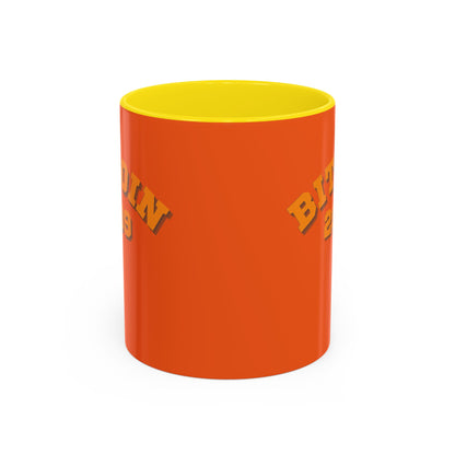 Bitcoin 2009 Orange Accent Mug by cypherpunkgear.com