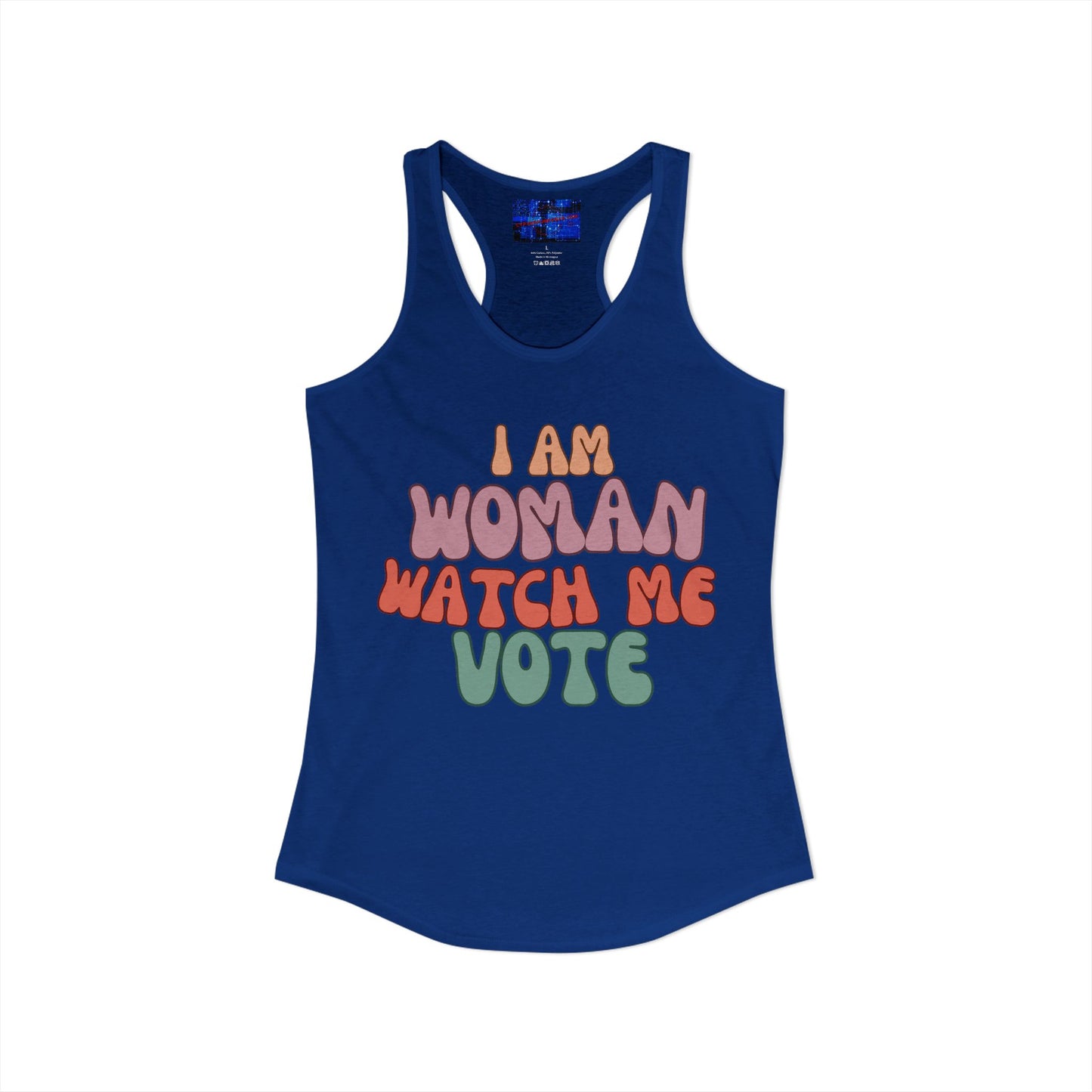 I Am Woman Watch Me Vote Women's Racerback Tank Top by cypherpunkgear.com