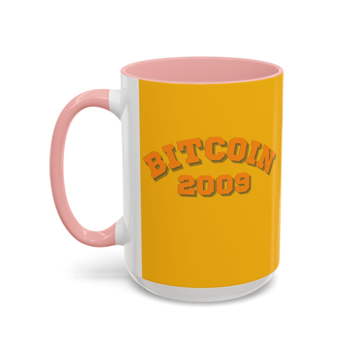 Bitcoin 2009 Yellow Accent Mug by cypherpunkgear.com