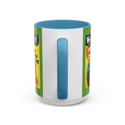 I Am Woman Watch Me Vote Rosie Green Accent Mug by cypherpunkgear.com