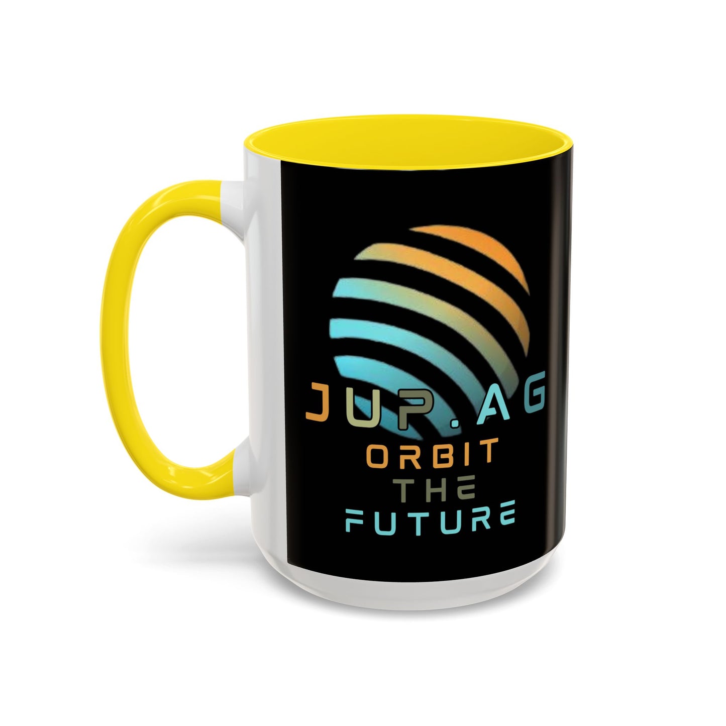 Jupiter (JUP) Orbit the Future Black Accent Mug by cypherpunkgear.com