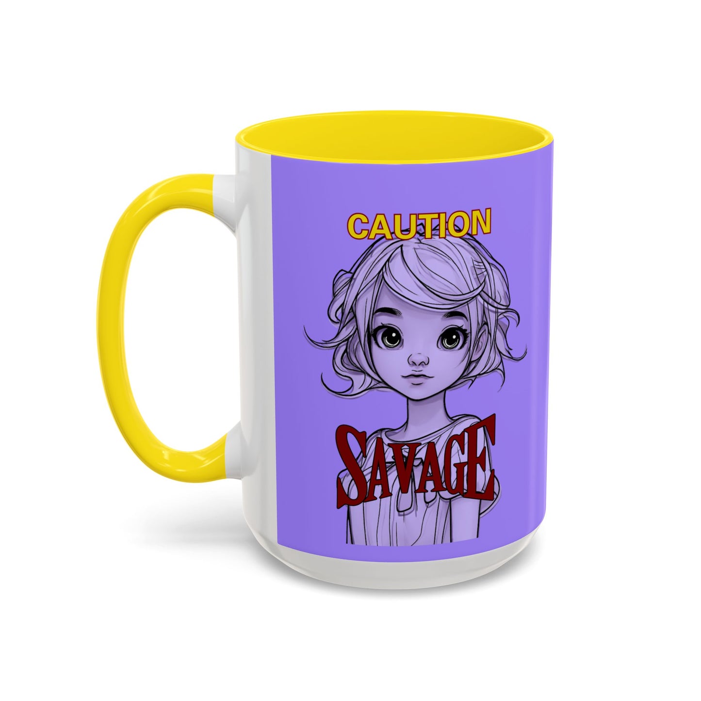 Caution, Savage Light Purple Accent Mug by cypherpunkgear.com