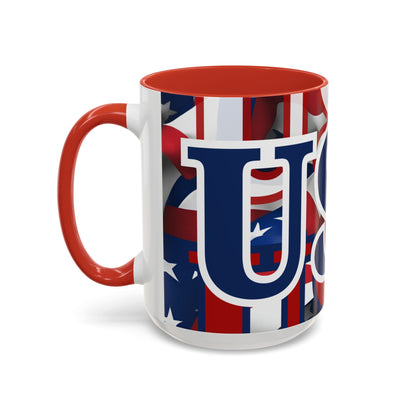 ¡EE.UU! ¡EE.UU! ¡EE.UU! ¡Patriota por cypherpunkgear! Taza de café decorativa (11, 15 oz)
