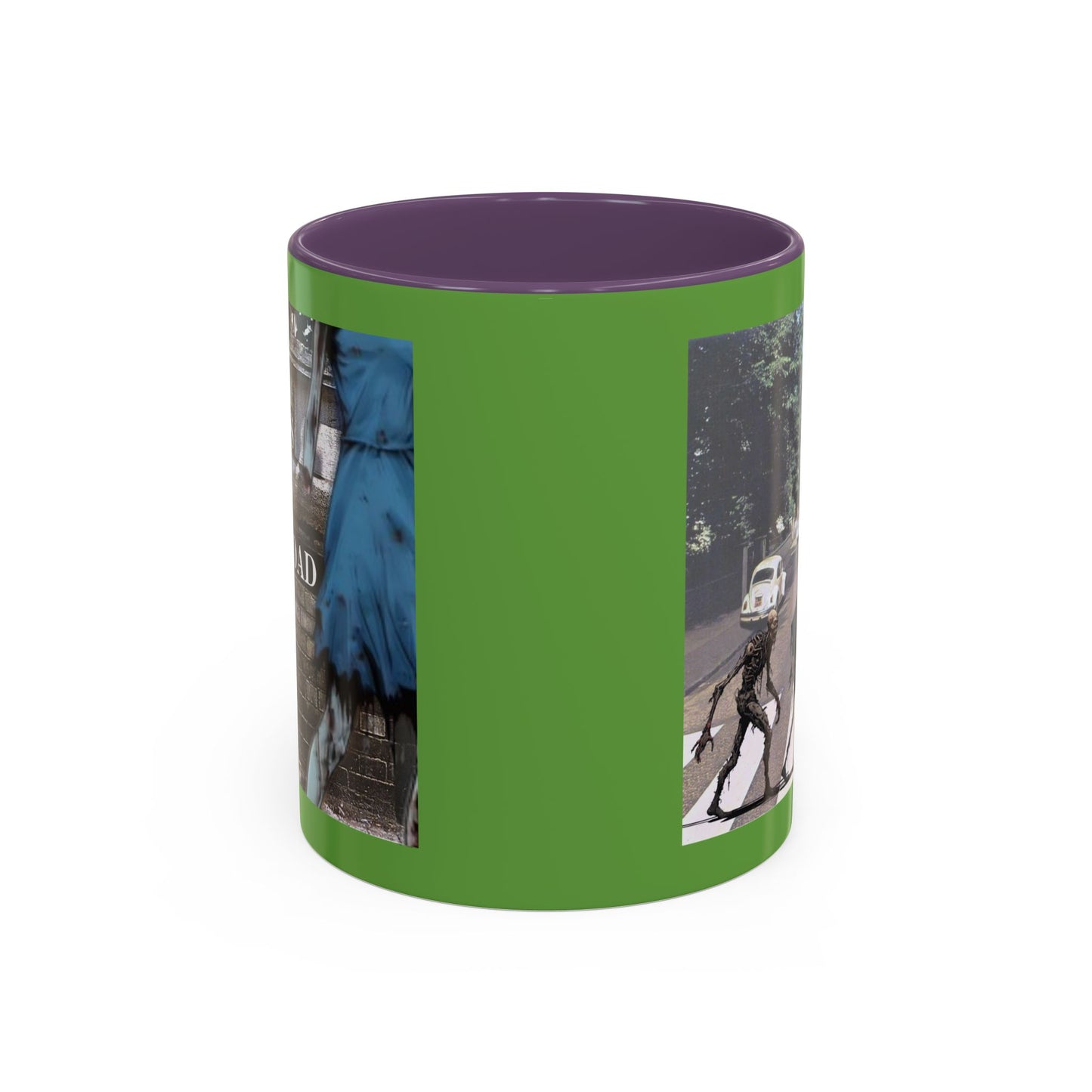 2-sided, Scabby Road Green Accent Mug by CreepyCrafts.boo