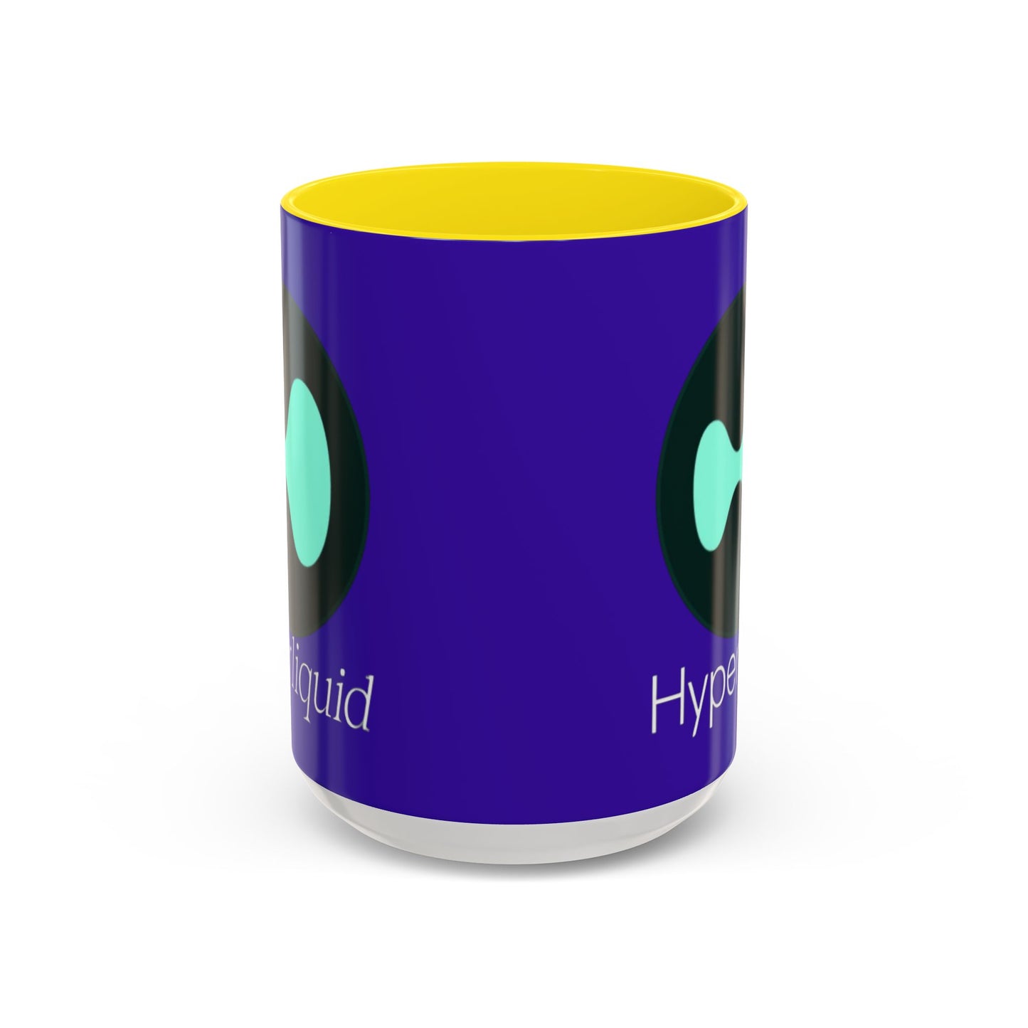 Hyperliquid White font Dark Purple Accent Mug by cypherpunkgear.com