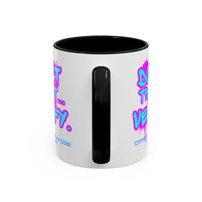 Don't Trust...Verify. White Accent Mug by cypherpunkgear.com