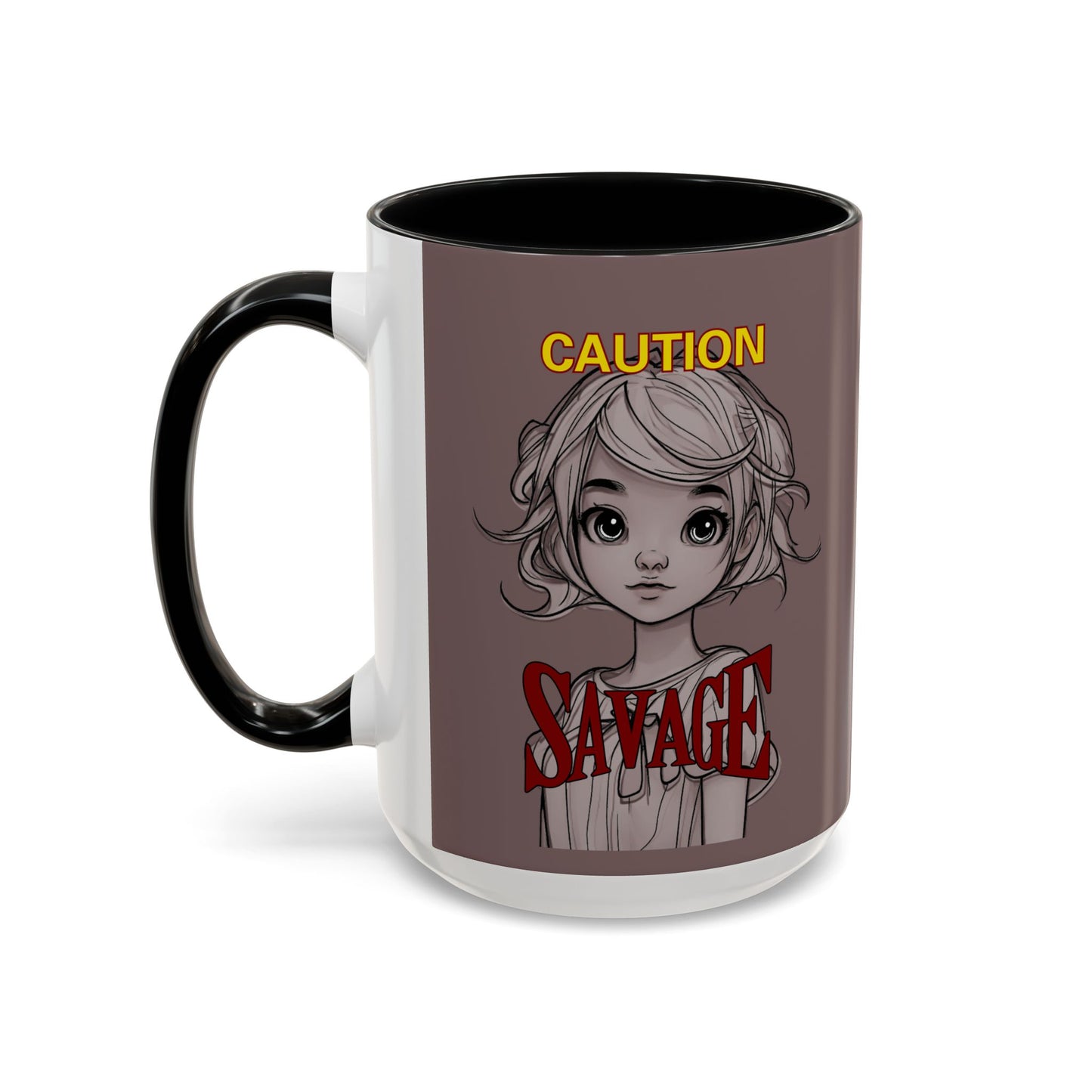 Caution, Savage Grey Accent Mug by cypherpunkgear.com