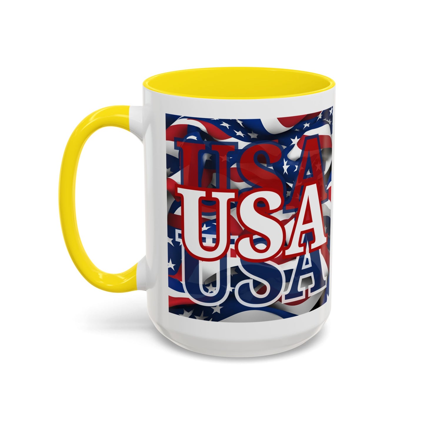 USA White font Center Patriot Accent Mug by cypherpunkgear.com