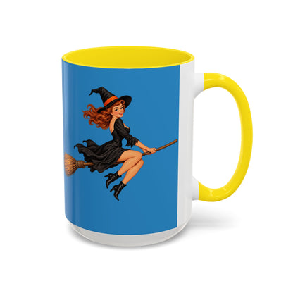 Hazel Hex Blue Accent Mug by CreepyCrafts.boo