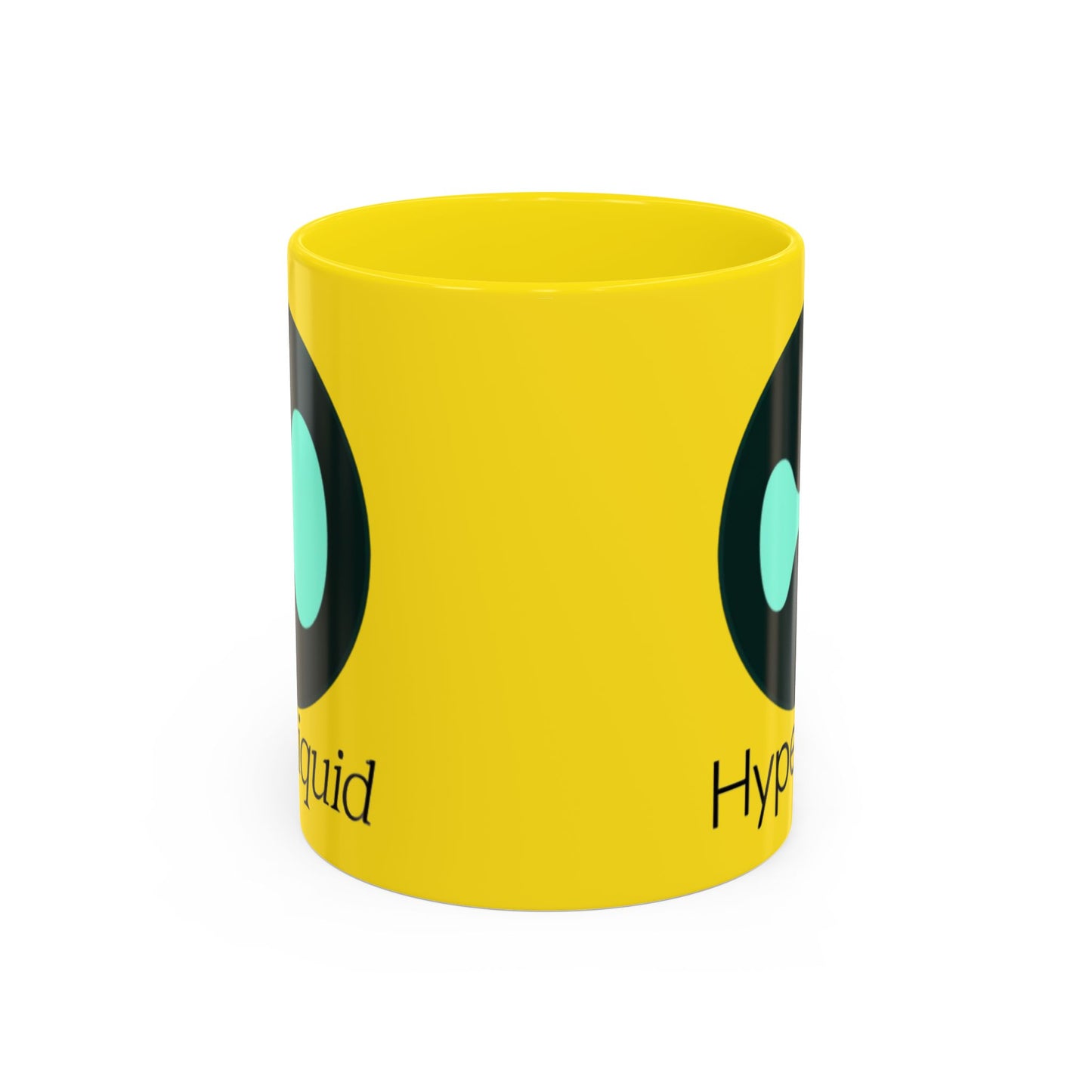 Hyperliquid Black font Yellow Accent Mug by cypherpunkgear.com