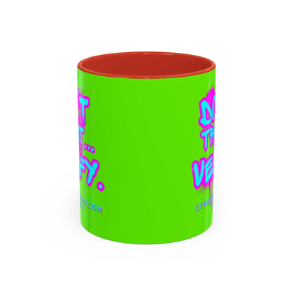 Don't Trust...Verify. Green Accent Mug by cypherpunkgear.com