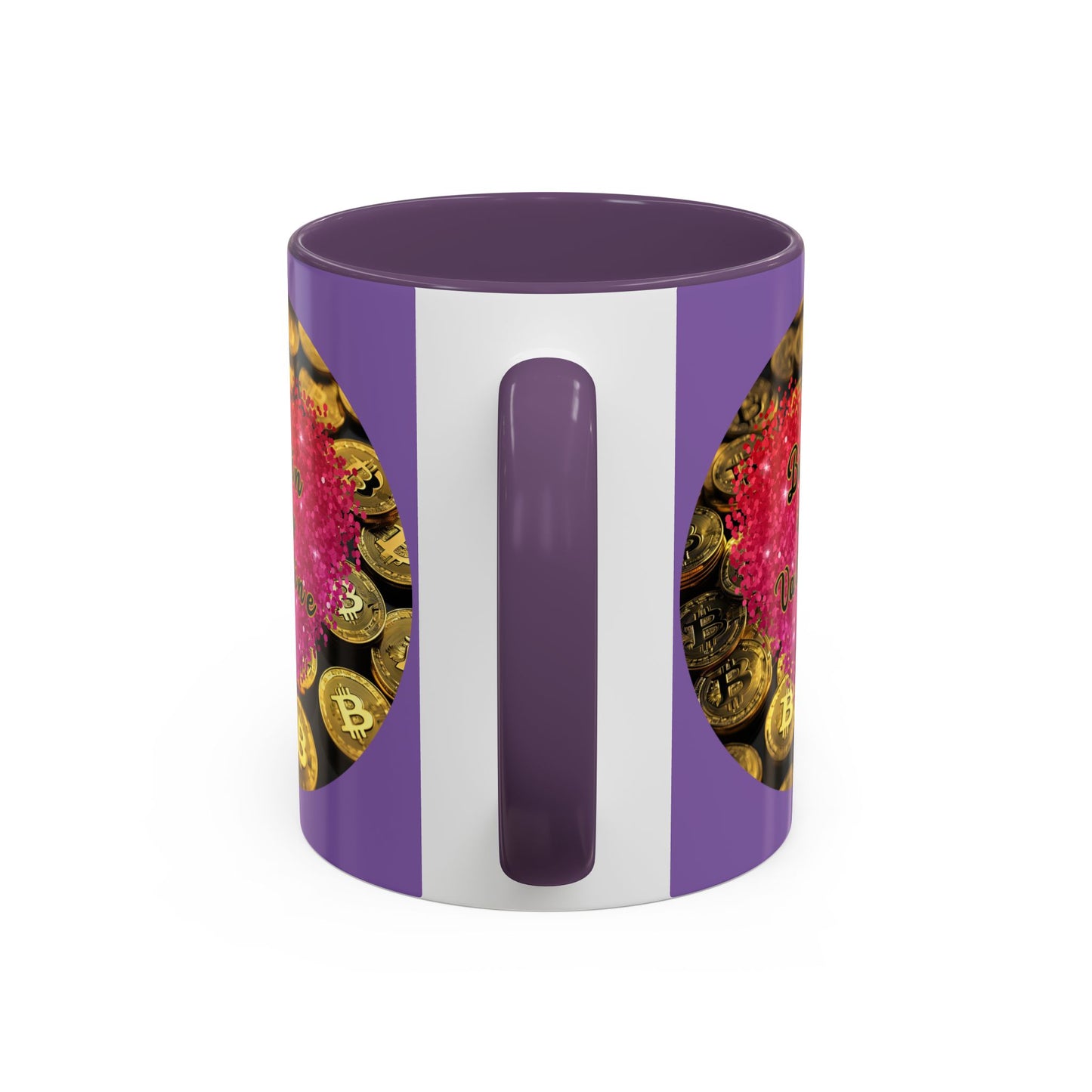 Bitcoin is My Valentine Light Purple Accent Mug by cypherpunkgear.com