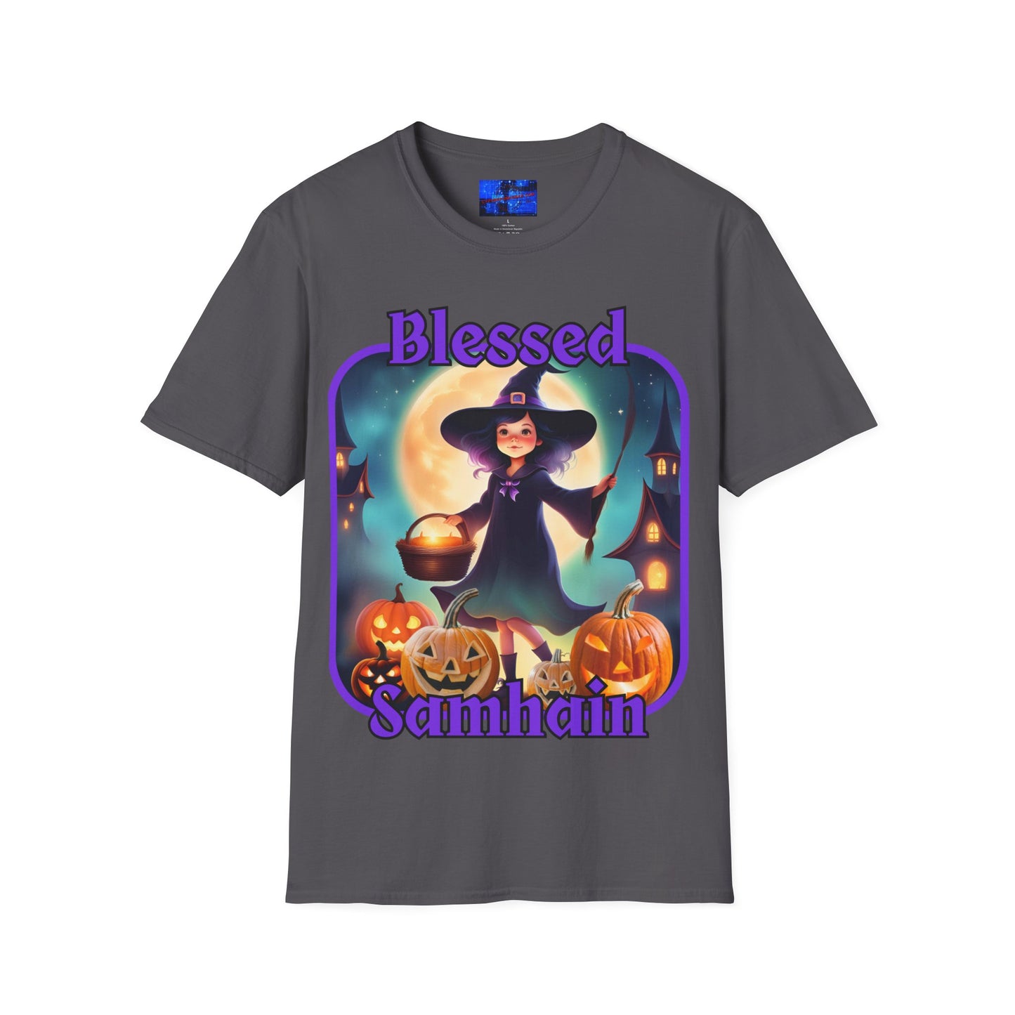 Blessed Samhain Little Witch PRfont DKcolors Unisex T-Shirt by cypherpunkgear