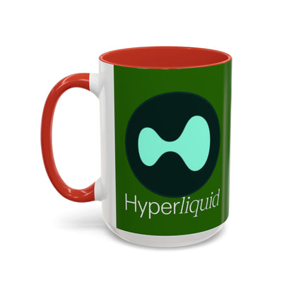 Hyperliquid White font Green Accent Mug by cypherpunkgear.com