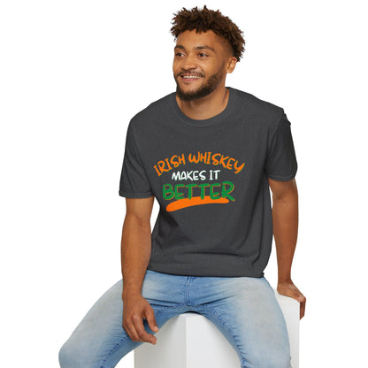 Irish Whiskey makes it better OWGfont DKcolors Unisex T-Shirt by cypherpunkgear.com