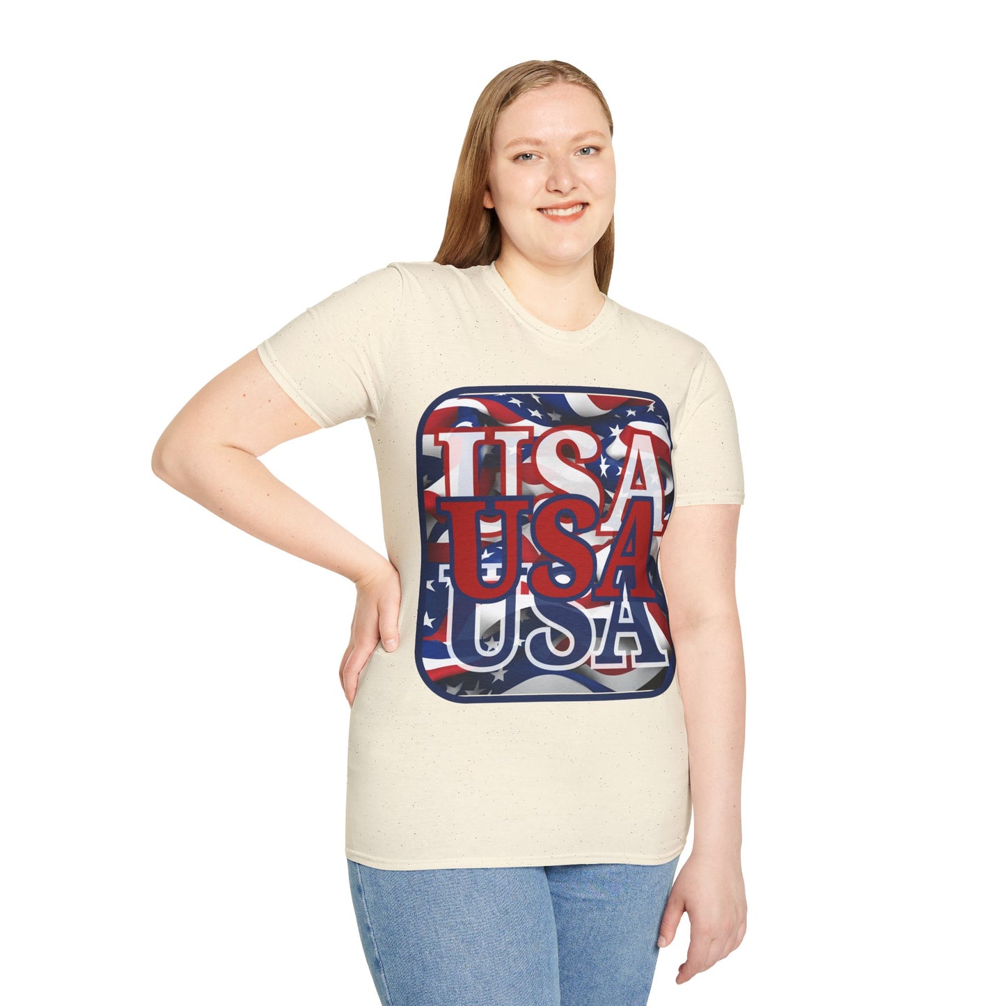 RED White and Blue USA Patriot Light colors Unisex T-Shirt by cypherpunkgear.com
