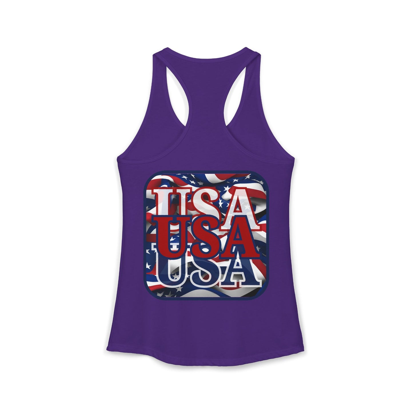 2-sided RED White and Blue USA Patriot Women's Racerback Tank Top by cypherpunkgear.com