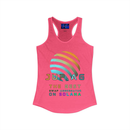 Jupiter (JUP) the best aggregator on Solana Women's Racerback Tank Top by cypherpunkgear.com