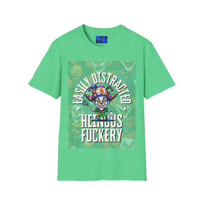 Easily Distracted by Heinous Fuckery Little Jincs DKcolors Unisex T-Shirt by cypherpunkgear