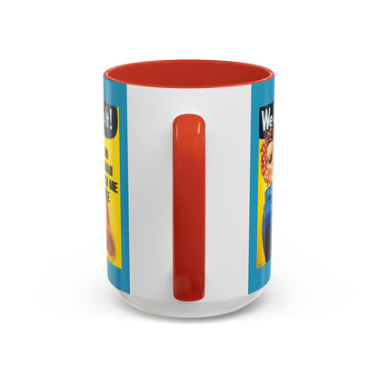 I Am Woman Watch Me Vote Rosie Turquoise Accent Mug by cypherpunkgear.com