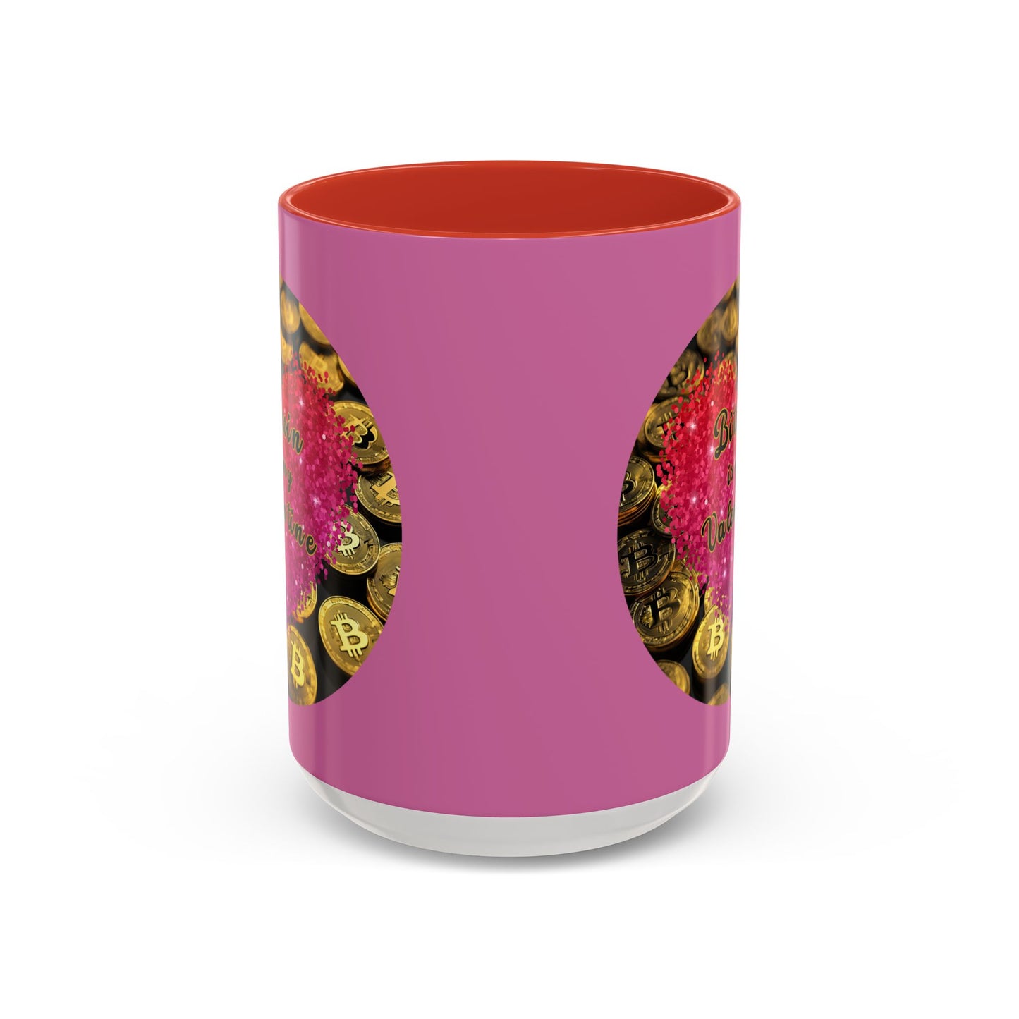 Bitcoin is My Valentine Pink Accent Mug by cypherpunkgear.com