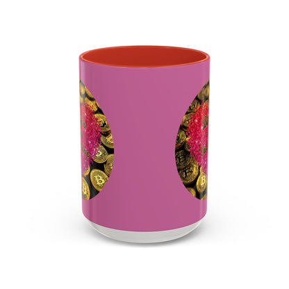 Bitcoin is My Valentine Pink Accent Mug by cypherpunkgear.com