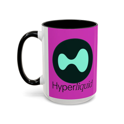 Hyperliquid Black font Pink Accent Mug by cypherpunkgear.com