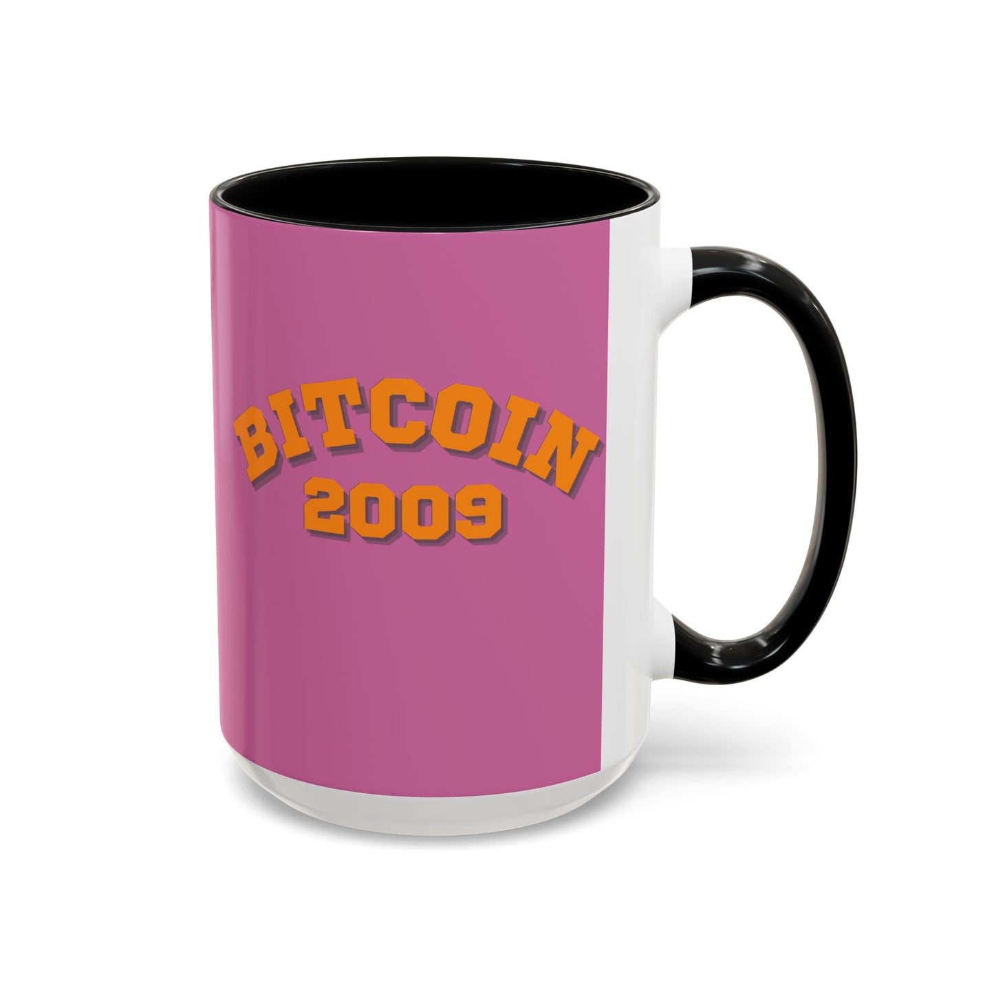 Bitcoin 2009 Pink Accent Mug by cypherpunkgear.com