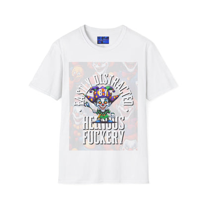 Easily Distracted by Heinous Fuckery Little Jincs Light colors Unisex T-Shirt by cypherpunkgear.com