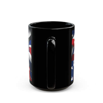 USA! USA! USA WHfont Patriot Black Mug by cypherpunkgear