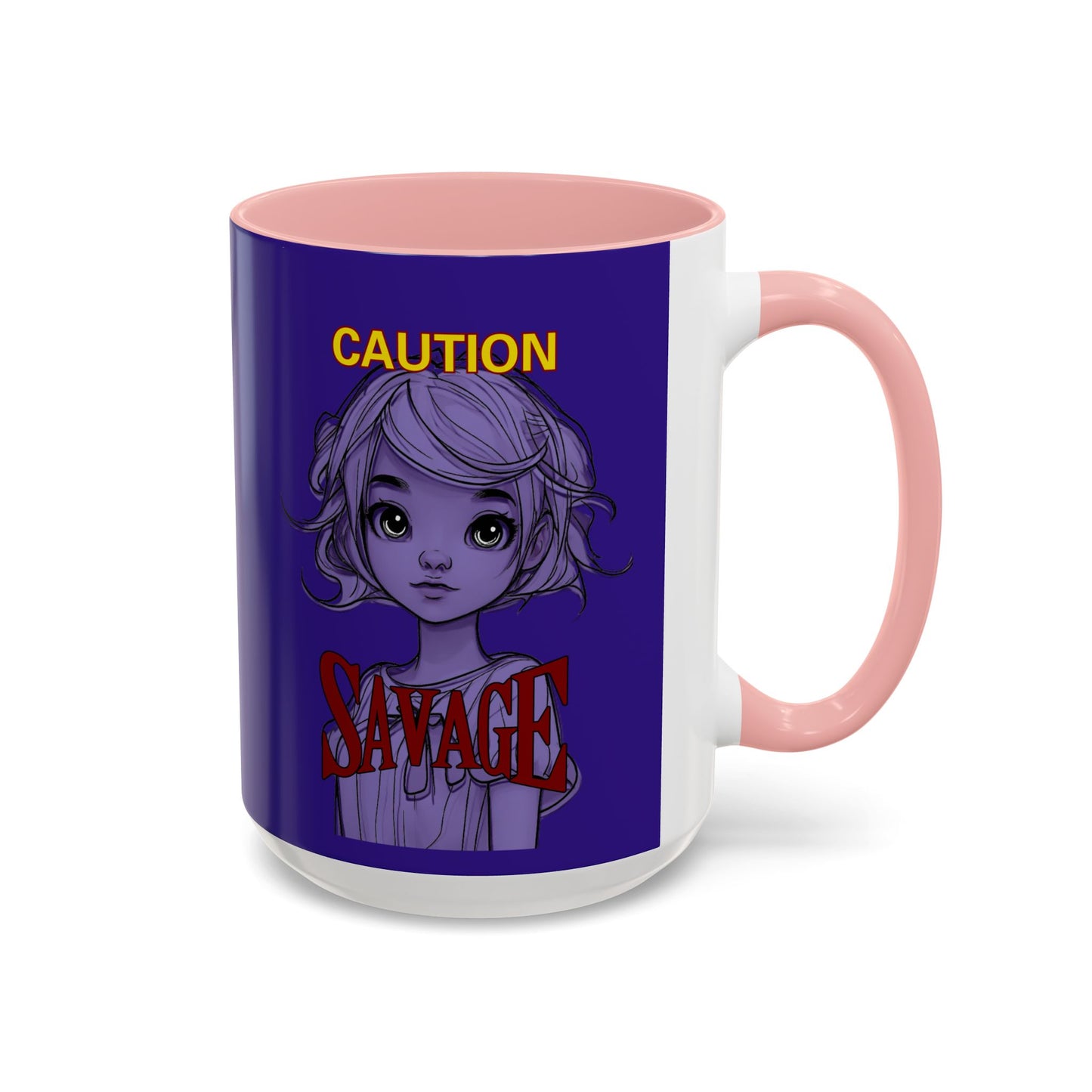 Caution, Savage Dark Purple Accent Mug by cypherpunkgear.com