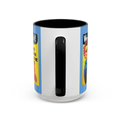 I Am Woman Watch Me Vote Rosie Light Blue Accent Mug by cypherpunkgear.com