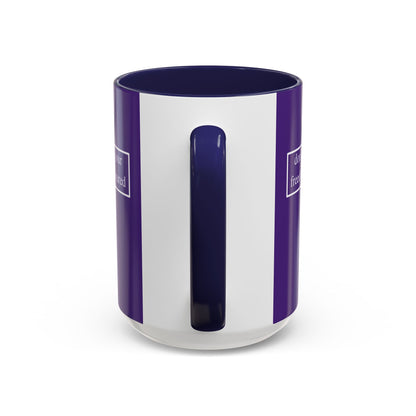 don't assume your freedoms are assured, White font, Dark Purple Accent Mug by cypherpunkgear.com