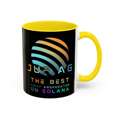Jupiter (JUP) the best aggregator on Solana Black Accent Mug by cypherpunkgear.com