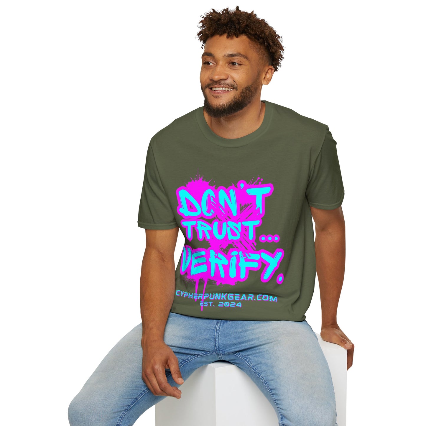 Don't Trust...Verify. Dark colors Unisex T-Shirt by cypherpunkgear.com
