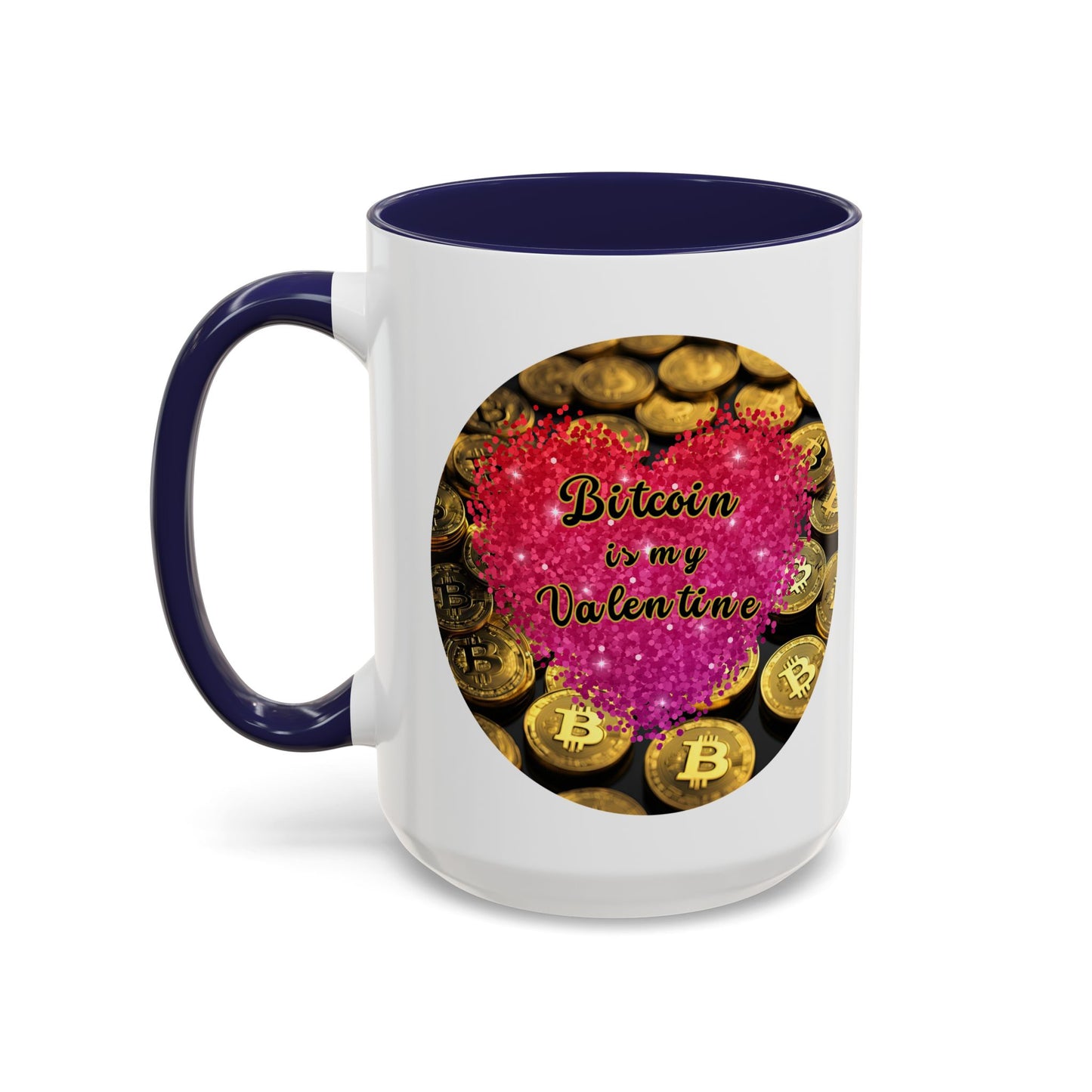 Bitcoin is My Valentine White Accent Mug by cypherpunkgear.com
