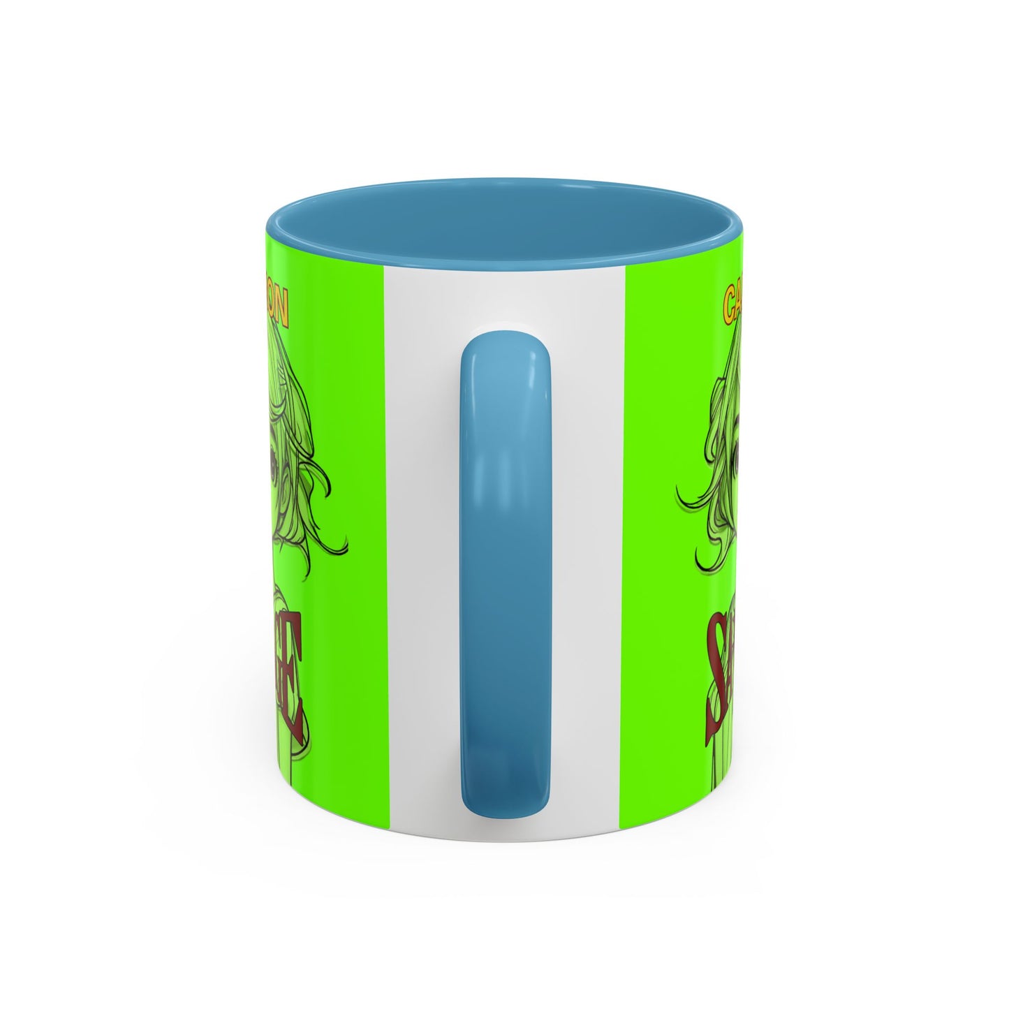 Caution, Savage Light Green Accent Mug by cypherpunkgear.com