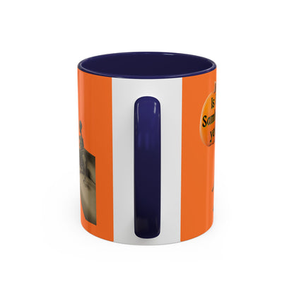 Is it Samhain yet? Skeleton's Pumpkin Orange Accent Mug by CreepyCrafts.boo