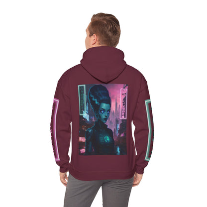 Neon Bride of Frankenstein Hoodie Unisex Hooded Sweatshirt by CreepyCrafts.boo