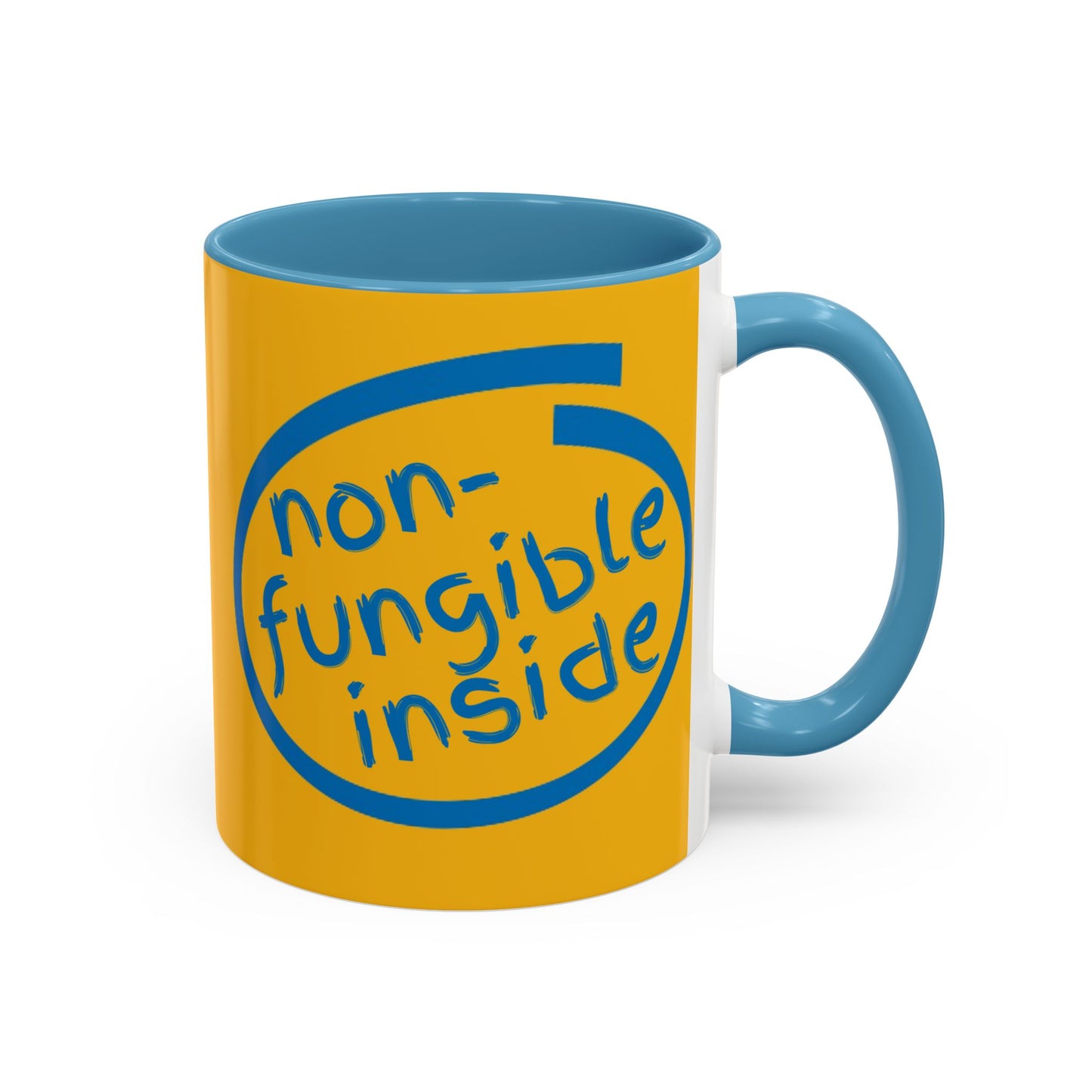 Non-Fungible Inside Yellow Accent Mug by cypherpunkgear.com