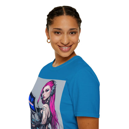 Netrunner Cyberpunk Dark colors Unisex T-Shirt by cypherpunkgear.com