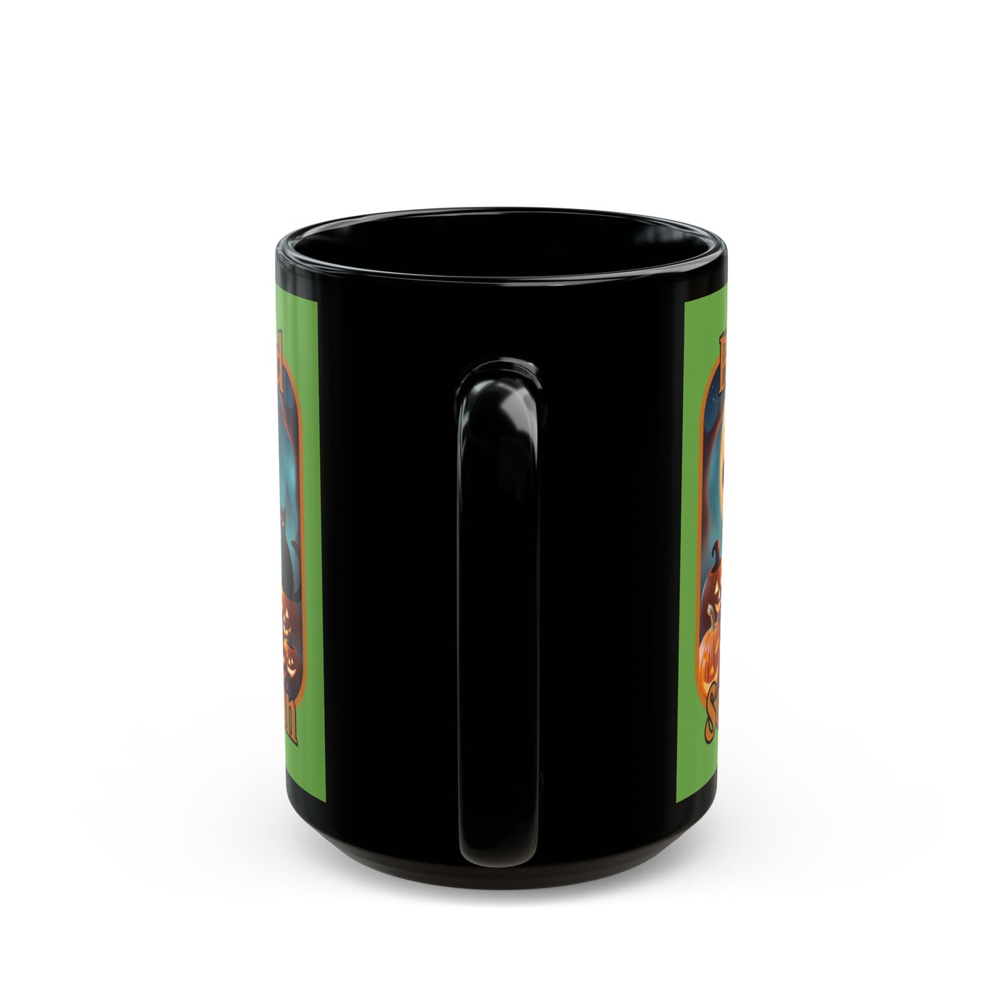 Blessed Samhain Cute Witch Orange font Green Mug by CreepyCrafts.boo