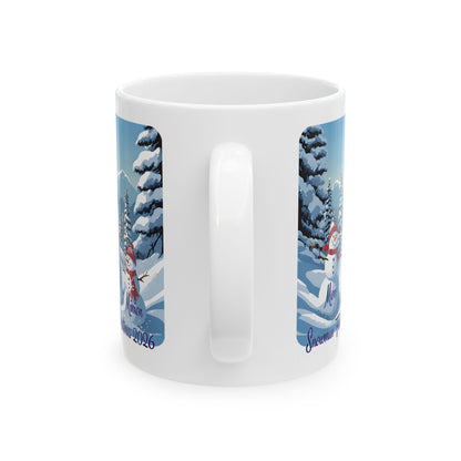 Snowman Family of 3 White Mug by cypherpunkgear.com