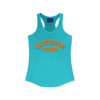 Bitcoin 2009 Women's Racerback Tank Top by cypherpunkgear.com