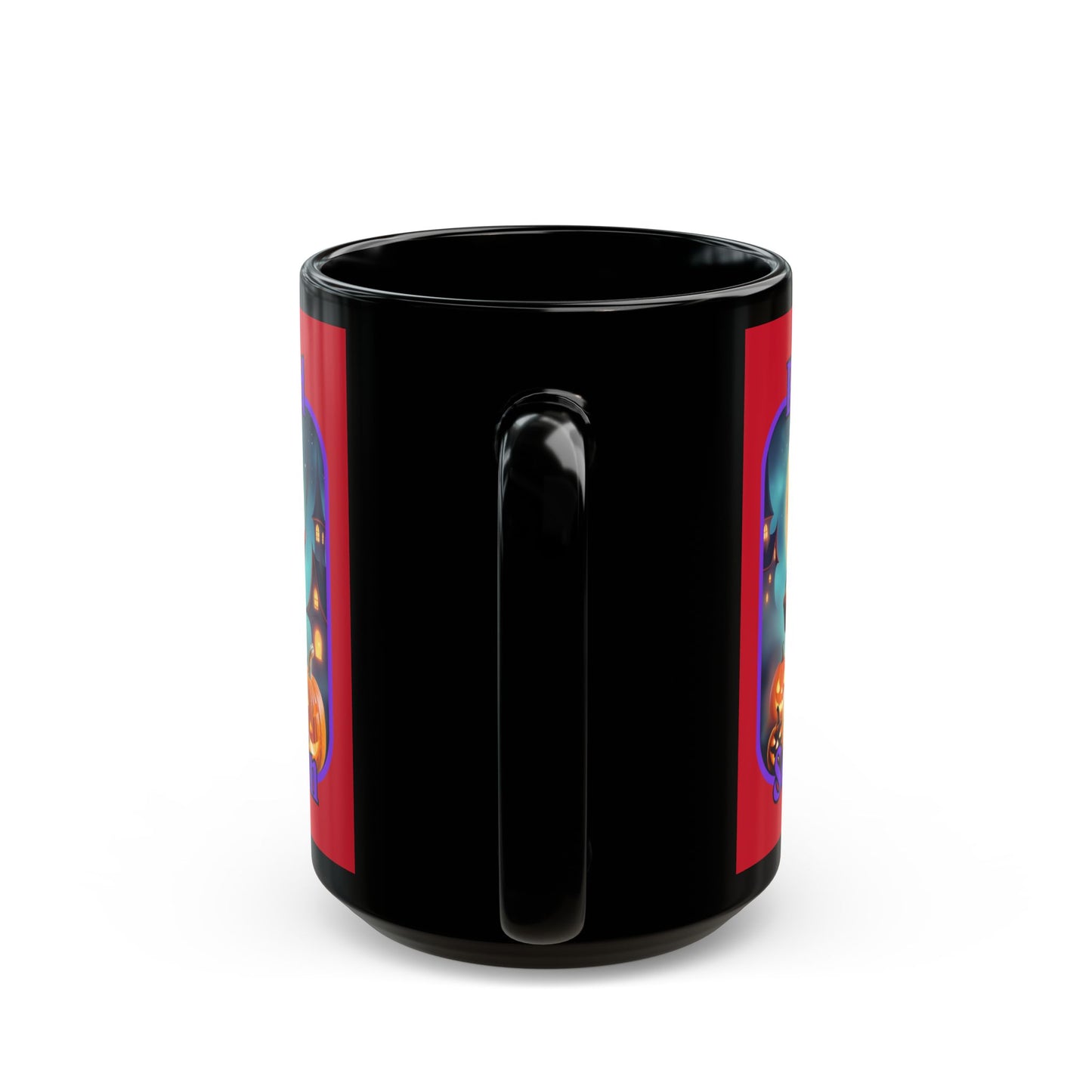 Blessed Samhain Little Witch Purple font Red Mug by CreepyCrafts.boo