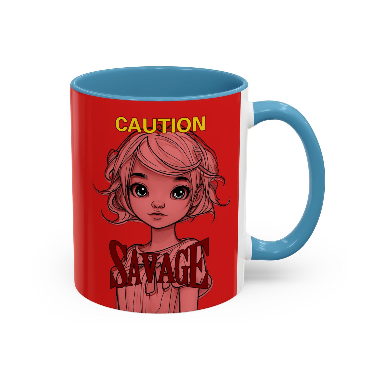Caution, Savage Red Accent Mug by cypherpunkgear.com