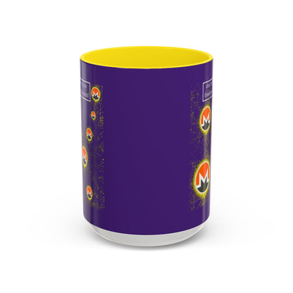 Monero (XMR) don't assume your freedoms are assured Purple Accent Mug by cypherpunkgear.com