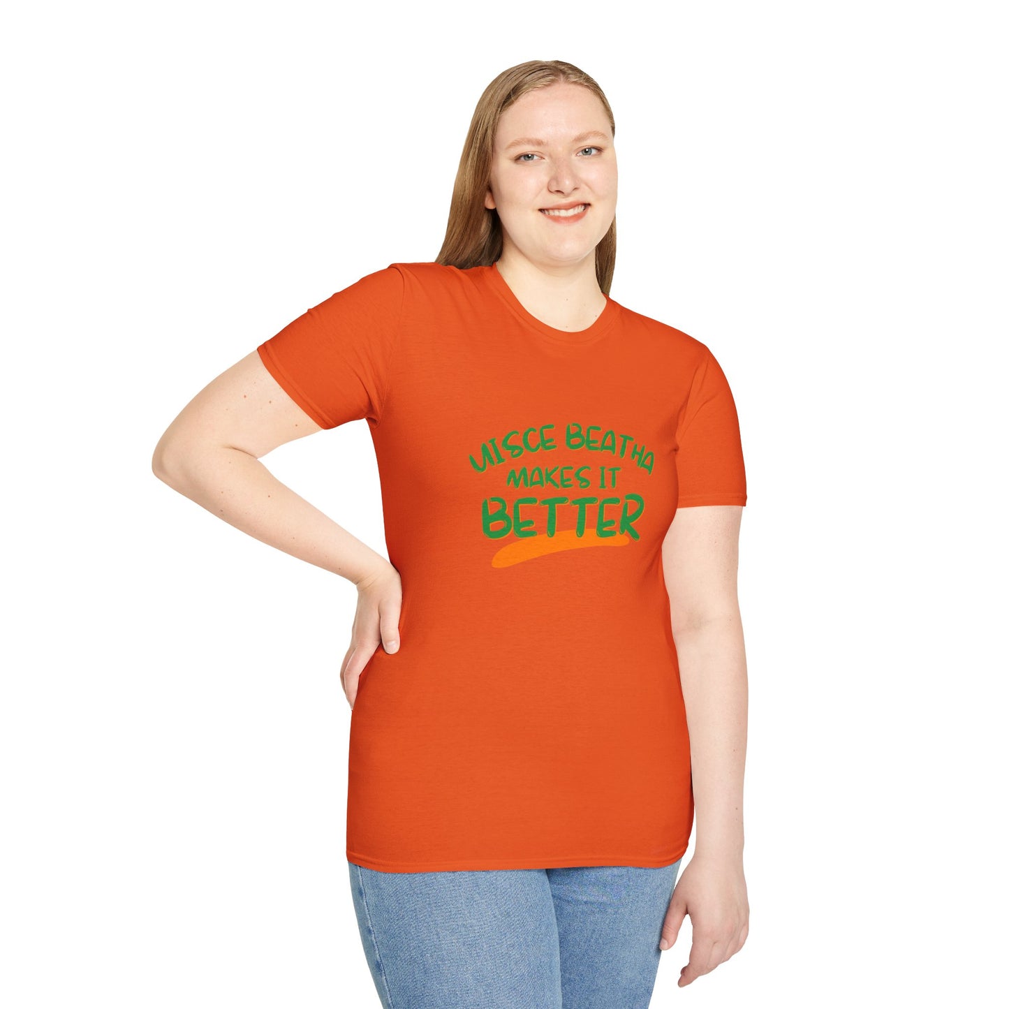 Uisce Beatha makes it better GNfont LTcolors Unisex T-Shirt by cypherpunkgear.com