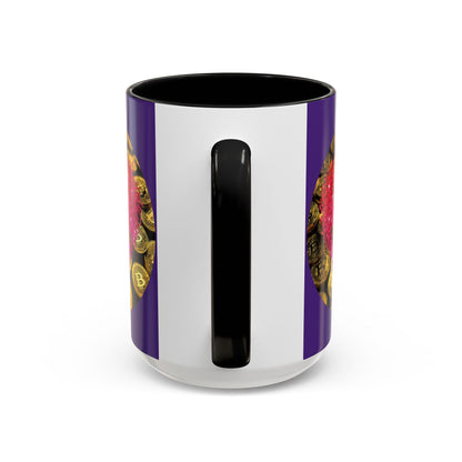 Bitcoin is My Valentine Purple Accent Mug by cypherpunkgear.com